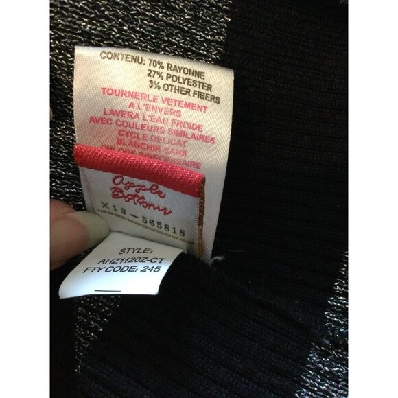 Apple Bottoms Metallic Knit Striped Dress V-Neck Empire Waist - Picture 5 of 9